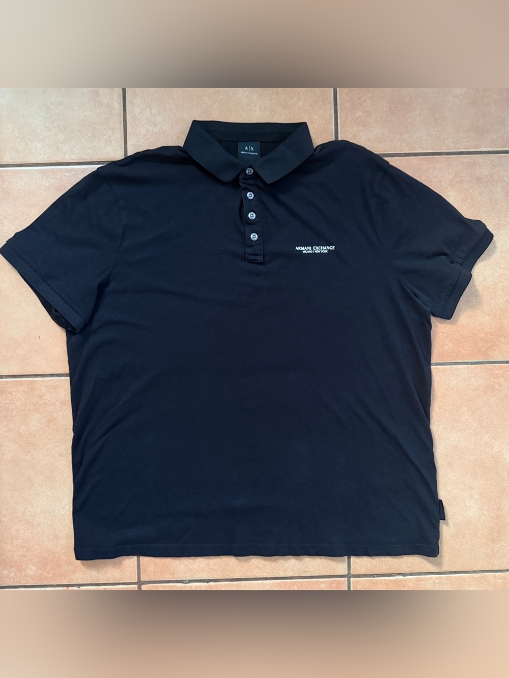 Armani Exchange Black Polo with Subtle Logo Size XL